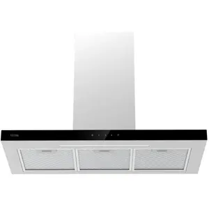 ETNA AB791RVS - RVS schouwkap met glasdesign front - 90 cm - A++ pas cher