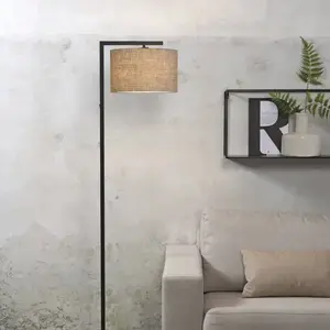 it's about RoMi Vloerlamp Boston - Zwart/Taupe - 30x32x160cm - Bohemia...Vendu parbol