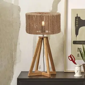 GOOD&MOJO Tafellamp Iguazu - Jute/Bamboe - Ø30x51cm -Vendu parbol