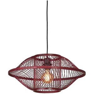 GOOD&MOJO Hanglamp Maui - Bordeaux - Ø50cm - Bohemian - Hanglampen Eetkamer, Slaapkamer, WoonkamerVendu parbol