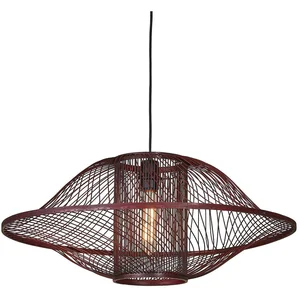 GOOD&MOJO Hanglamp Maui - Bordeaux - Ø70cm - Bohemian - Hanglampen Eetkamer, Slaapkamer, WoonkamerVendu parbol