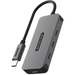 Sitecom Hub Usb-c Pro Vers 4 X Pd Argenté / Noir (cn-5015) pas cher