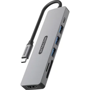 Sitecom Adaptateur Multiport 7-en-1 Usb-c Pd Argenté / Noir (cn-5505) pas cher