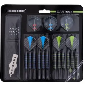 ENGELHART Lots de 12 fléchettes pointes acier 4 joueurs accessoires de rechange et outil multifonctions pas cher