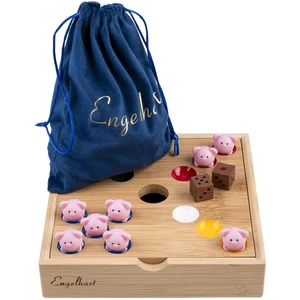 Pig Hole Game - Bamboe met 60 siliconen varkentjes - Longfield pas cher