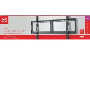 One for All Support mural plat WM4615 pour téléviseur, avec système Easy Lock & Release (32-90") (Mur, 80 kg, 32" - 90"), Support mural pour TV, Noir pas cher