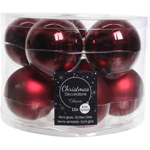 Decoris kerstballen glas mix glanzend mat D6cm ossenbloed dia6.00cm pas cher