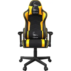 Gembird Chaise de jeu SCORPION juodas mesh yellow skin, Chaise gaming,... pas cher