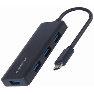 Gembird USB-C Hub - 4x USB-A - USB 3.2 Gen 1 - 0,15 meter - Zwart