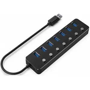 Gembird 7 poorts 3.1 USB hub met schakelaars en netstroom