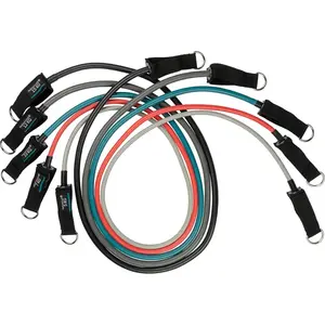 Avento Weerstandsbanden Set - Tube Trainer - 5 levels - Zwart/Multi pas cher