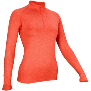 Avento Sportshirt Lange Mouw - Dames - Koraal mêlee/Wit/Zilver - 36 pas cher
