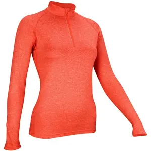 Avento Sportshirt Lange Mouw - Dames - Koraal mêlee/Wit/Zilver - 38 pas cher