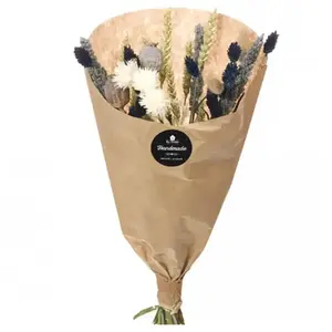 NATURALYS Bouquet Fleurs séchées Bleues Océan 50 cm pas cher