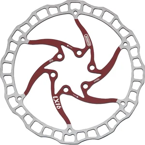 Elvedes Remschijf 160 Mm 6 Gaats Staal Rood/zilver pas cher