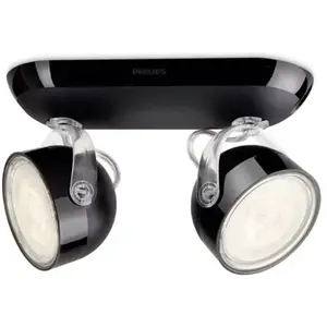 Philips myLiving Plafonnier LED Dyna 2 x 3 W Noir 532323016 pas cher