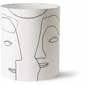 HKliving Hk Living - Abat Jour Printed Faces Modèle L 42 X Ø36 Cm - Beige pas cher