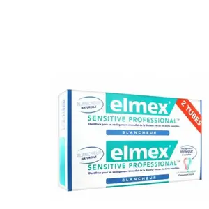 ELMEX Dentifrice Sensitive Professional Blancheur - Lot 2 x 75 ml pas cher