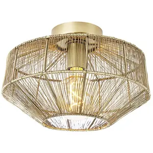 QAZQA bolti - Moderne Plafondlamp - 1 lichts - Ø 30 cm - Goud/messing - Woonkamer | Slaapkamer | Keuken pas cher