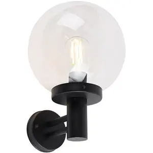 QAZQA sfera - Moderne Wandlamp voor buiten - 1 lichts - D 270 mm - Zwa...Vendu parbol