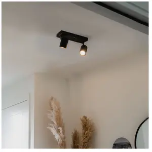 QAZQA jeana - Moderne Plafondspot | Spotje | Opbouwspot - 2 lichts - L...Vendu parbol