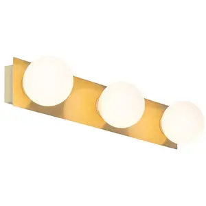 QAZQA cederic - Moderne Wandlamp voor binnen voor badkamer - 3 lichts - D 104 mm - Goud/messing -Vendu parbol