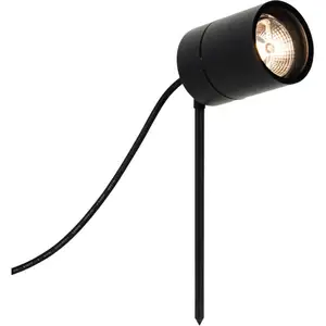 QAZQA solo - Moderne Priklamp | Prikspot buitenlamp - 1 lichts - L 10.7 cm - Zwart - Buitenverlichting pas cher