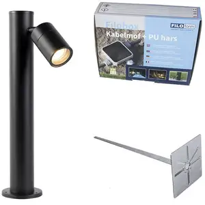 QAZQA solo - Moderne Staande Buitenlamp | Staande Lamp voor buiten - 1 lichts - H 45 cm - Zwart - Buitenverlichting
