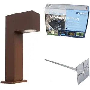 QAZQA baleno - Industriele Staande Buitenlamp | Staande Lamp voor buiten - 1 lichts - H 300 mm - Roestbruin - Industrieel - Buitenverlichting