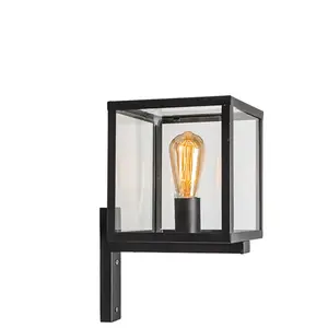 QAZQA rotterdam - Moderne Wandlamp voor buiten - 1 lichts - D 260 mm - Zwart - BuitenverlichtingVendu parbol