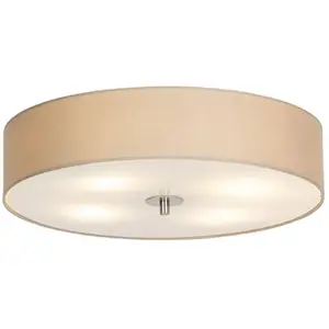 QAZQA drum - Moderne Plafondlamp met kap - 4 lichts - Ø 500 mm - Beige...