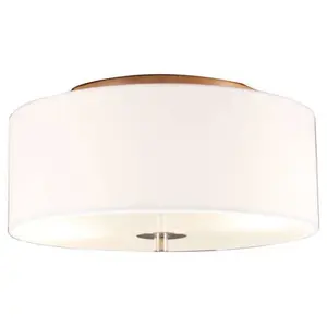 QAZQA drum - Moderne Plafondlamp met kap - 2 lichts - Ø 300 mm - Crème...Vendu parbol
