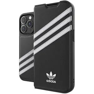 adidas Booklet Case PU hoesje voor iPhone 14 Pro - Zwart pas cher