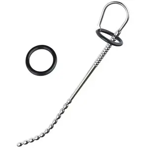 Black Label RVS silicone urethral stretcher - long beaded pas cher