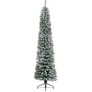 Merkloos / Sans marque Everlands Pencil Pine Snowy kunstkerstboom - wit/sneeuw - H 210cm