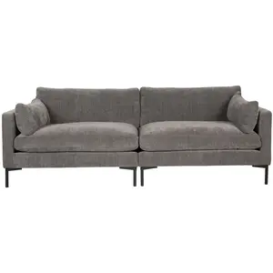 ZUIVER Canapé 3 places fixe en tissu gris - SUMMER pas cher