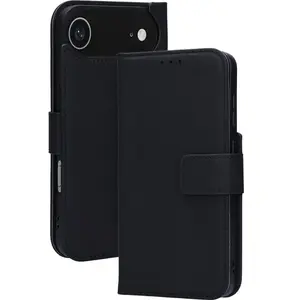 Mobiparts Leather Wallet Case Apple iPhone 17 Air Black (MagSafe Compa... pas cher