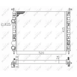 NRF B.V. Radiateur moteur pour FIAT: Palio, Strada (Ref: 58656)