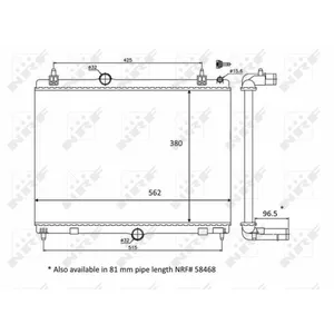 NRF B.V. Radiateur moteur pour CITROËN: C5 & PEUGEOT: 508 (Ref: 58399)