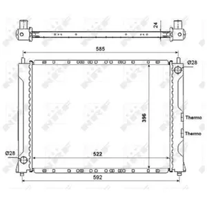 NRF B.V. Radiateur moteur pour ROVER: 25, 200 Series, 400 Series & MG: MG ZR & HONDA: Concerto (Ref: 55425) pas cher