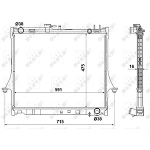 NRF B.V. Radiateur moteur pour ISUZU: Rodeo, D-Max (Ref: 53540)