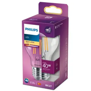 Comparateur de prix : PHILIPS LED Classic 40W Standard E27 Blanc Chaud Non Dimmable