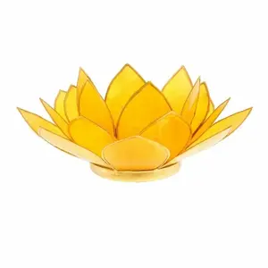Zen et ethnique Porte Bougie Fleur de Lotus jaune et or 3 ème chakraVendu parrakuten