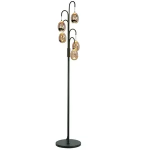 Highlight - Vloerlamp Golden Egg 5 lichts H 166 cm amber-zwart