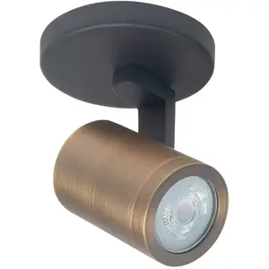 Highlight Opbouwspot Aston Zwart|Brons Metaal Rond GU10 1-voudig   10cm pas cher