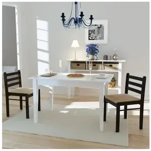 Comparateur de prix : vidaXL Chaises à manger lot de 2 marron hévéa solide et velours