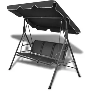 Comparateur de prix : vidaXL Balancelle de jardin avec auvent noir