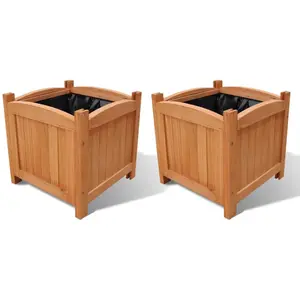 vidaXL Ensemble de 2 lits surélevés Bois 30x30x30 cm pas cher