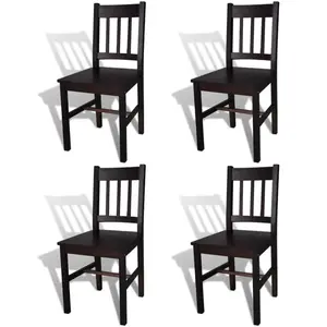 Comparateur de prix : vidaXL Chaises à manger lot de 4 marron foncé pinède