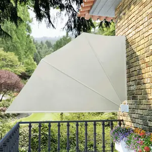 vidaXL Auvent latéral pliable de balcon Crème 160 x 240 cm pas cher